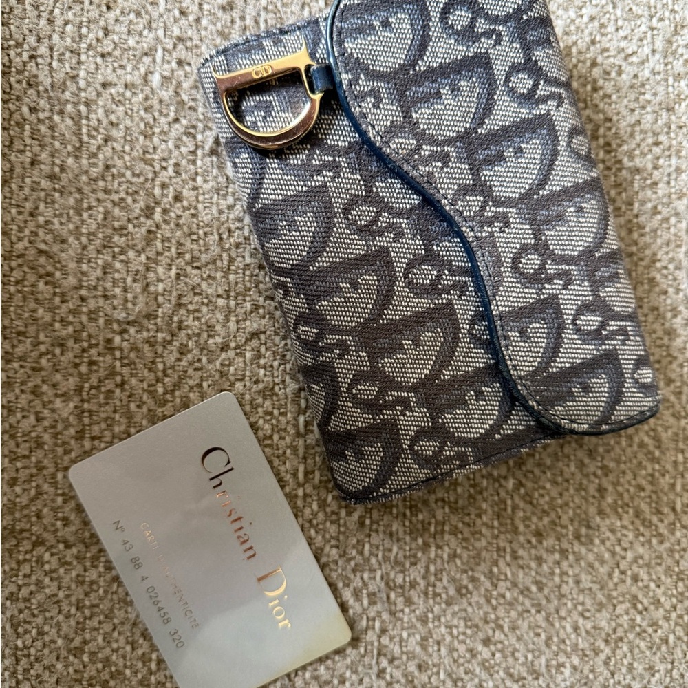 Christian Dior Blue and Gray Wallet